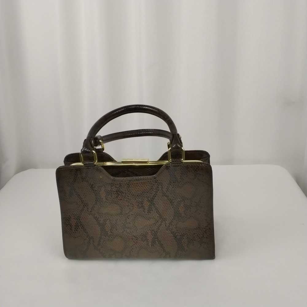 Structured Brown Snakeskin Pattern Embossed Print… - image 6